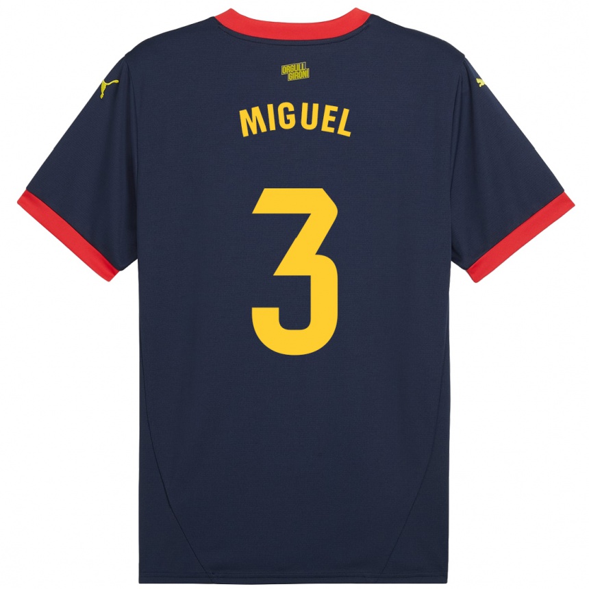 Niño Fútbol Camiseta Miguel Gutiérrez #3 Azul Marino Rojo 2ª Equipación 2024/25