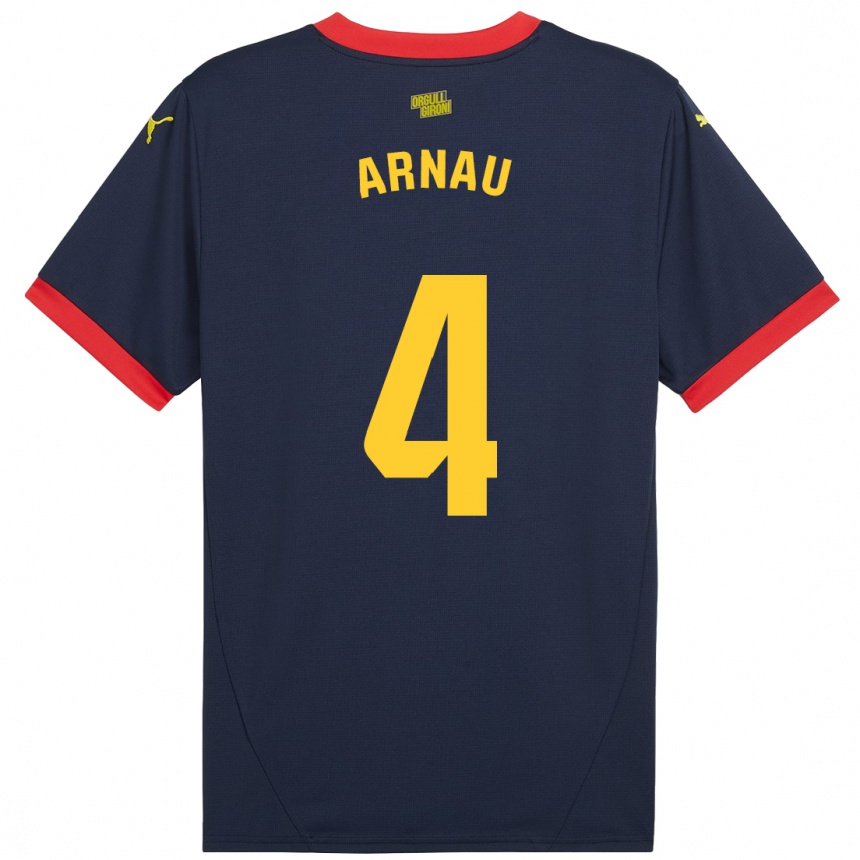 Niño Fútbol Camiseta Arnau Martínez #4 Azul Marino Rojo 2ª Equipación 2024/25