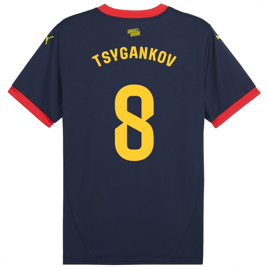 Niño Fútbol Camiseta Viktor Tsygankov #8 Azul Marino Rojo 2ª Equipación 2024/25