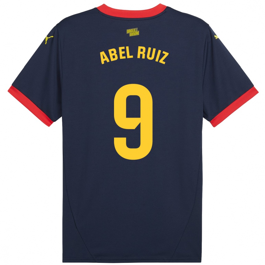 Niño Fútbol Camiseta Abel Ruiz #9 Azul Marino Rojo 2ª Equipación 2024/25