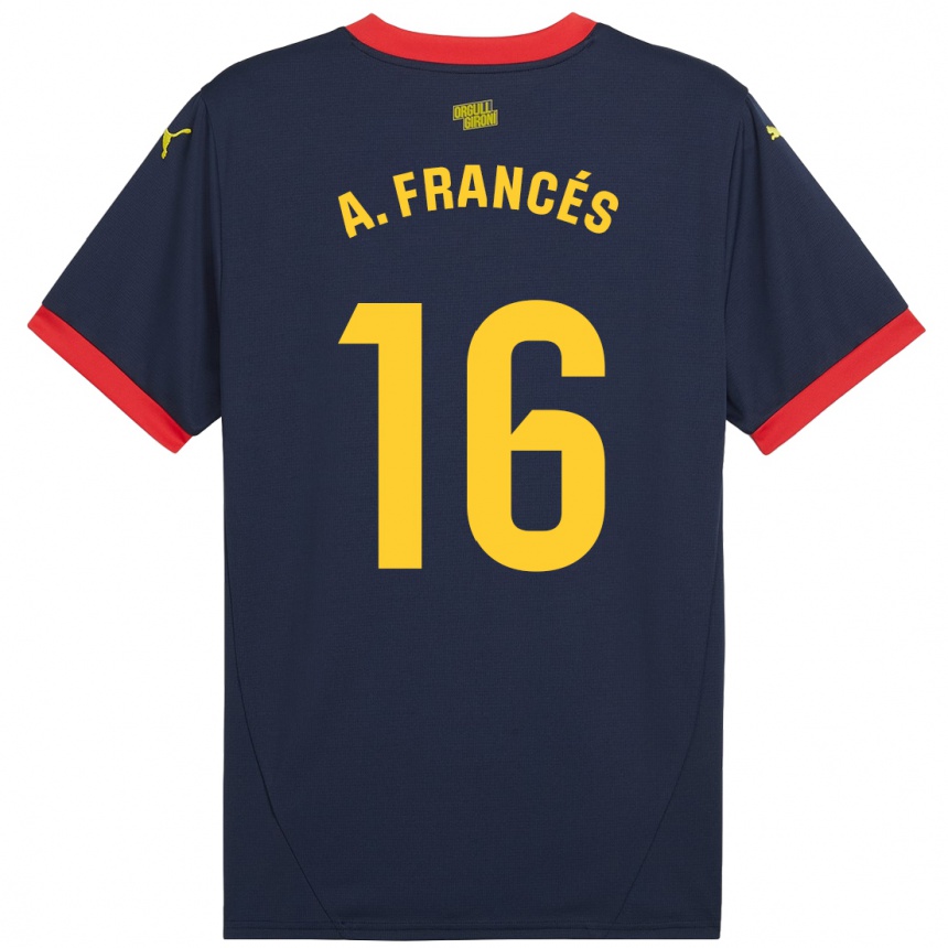 Niño Fútbol Camiseta Alejandro Francés #16 Azul Marino Rojo 2ª Equipación 2024/25