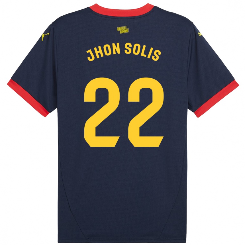 Niño Fútbol Camiseta Jhon Solís #22 Azul Marino Rojo 2ª Equipación 2024/25