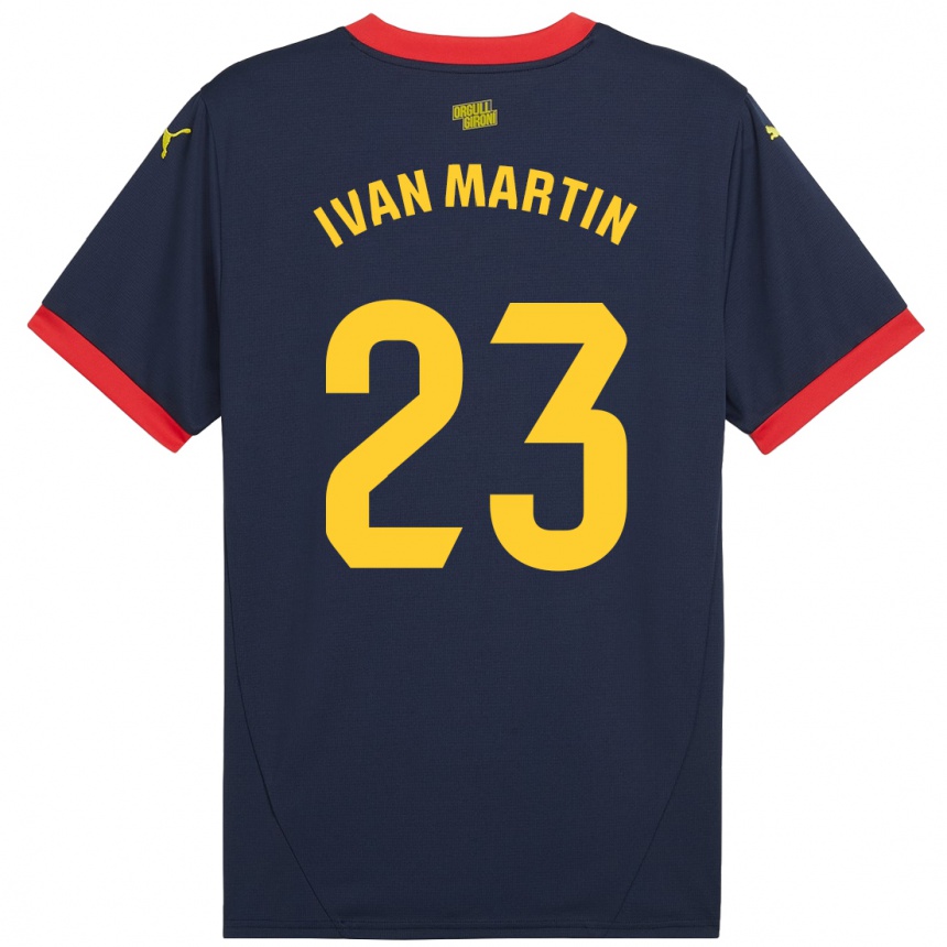 Niño Fútbol Camiseta Iván Martín #23 Azul Marino Rojo 2ª Equipación 2024/25