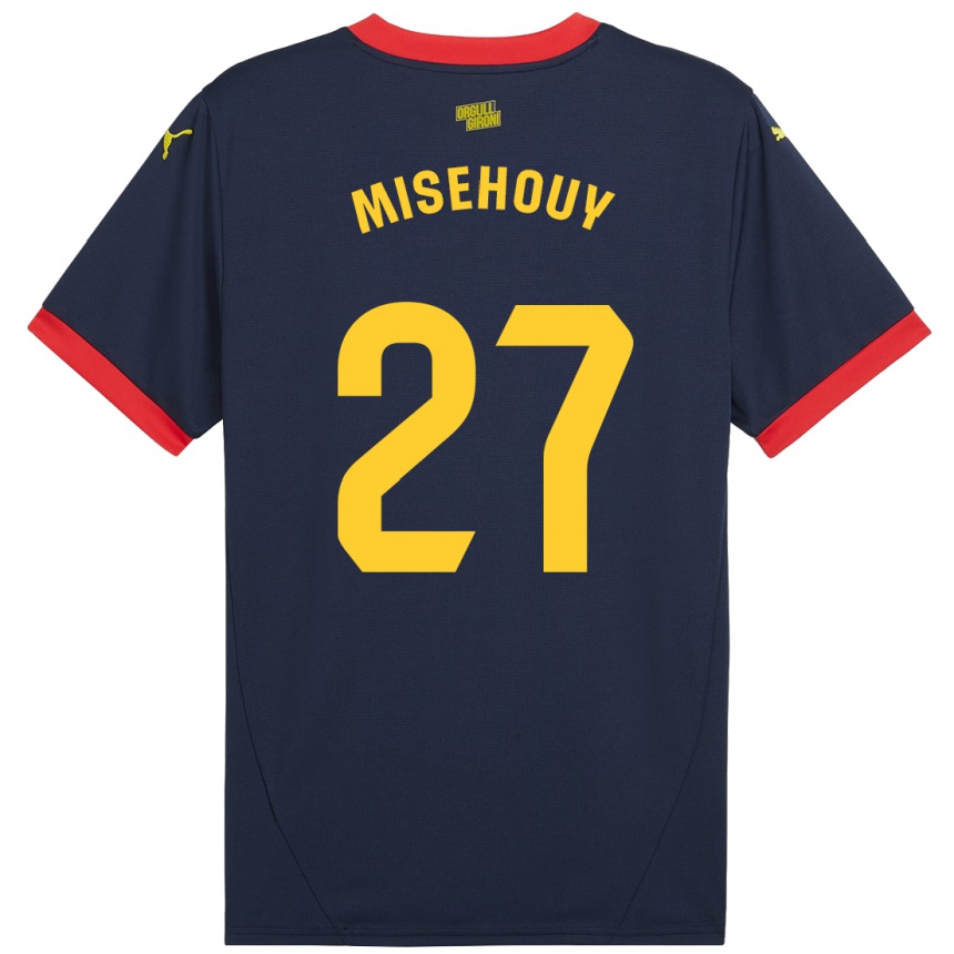 Niño Fútbol Camiseta Gabriel Misehouy #27 Azul Marino Rojo 2ª Equipación 2024/25