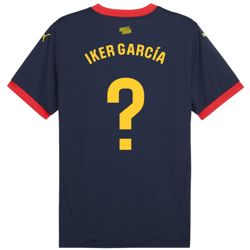 Niño Fútbol Camiseta Iker García #0 Azul Marino Rojo 2ª Equipación 2024/25