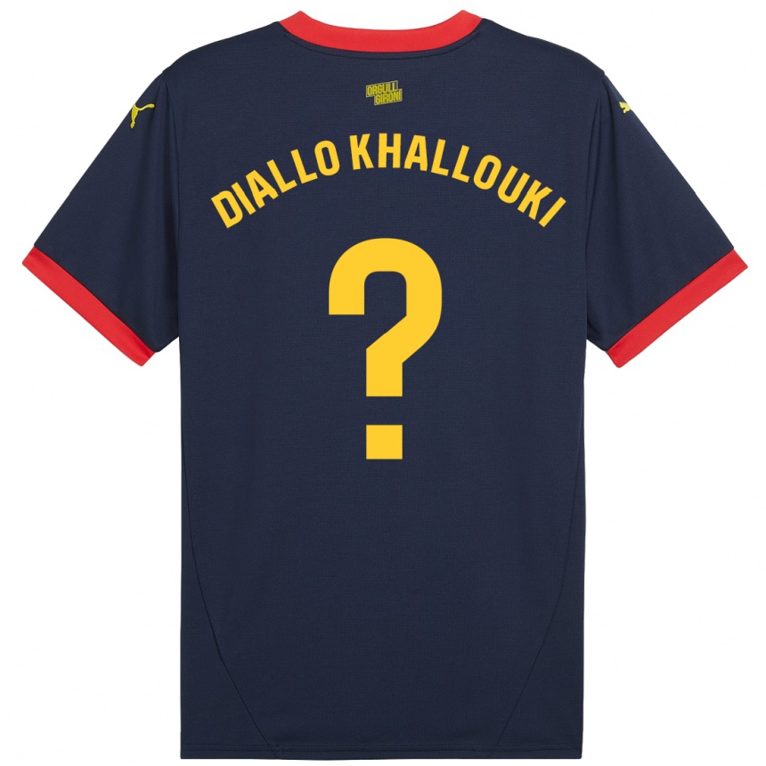 Niño Fútbol Camiseta Siaka Diallo Khallouki #0 Azul Marino Rojo 2ª Equipación 2024/25