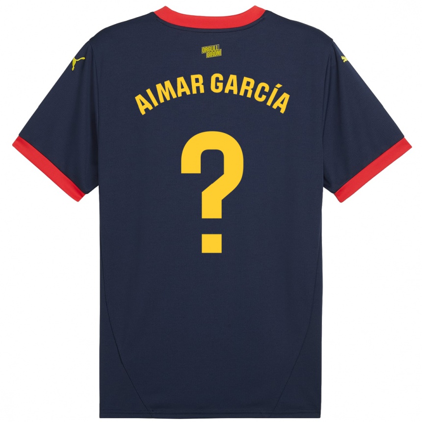 Niño Fútbol Camiseta Aimar García #0 Azul Marino Rojo 2ª Equipación 2024/25