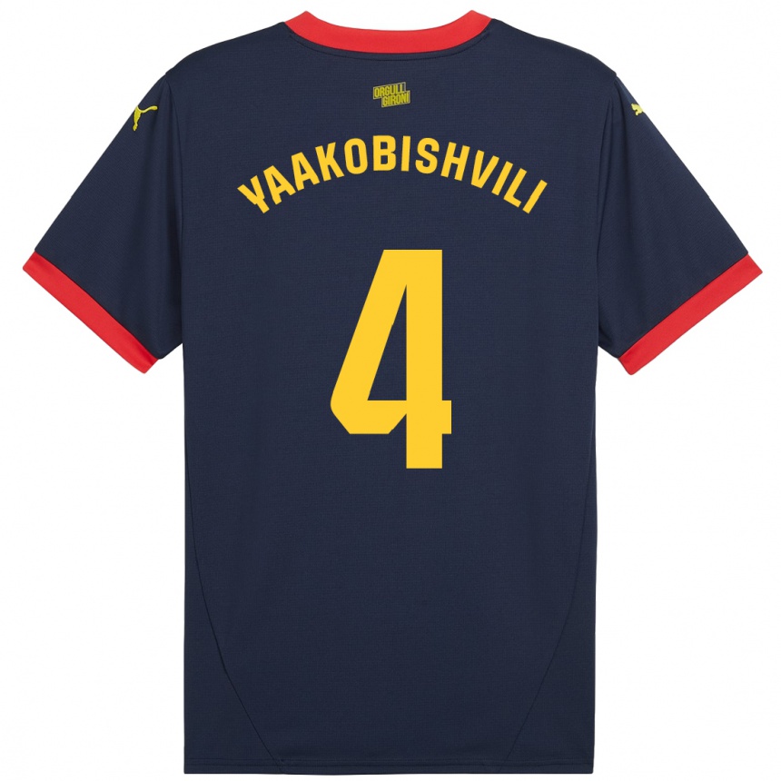 Niño Fútbol Camiseta Antal Yaakobishvili #4 Azul Marino Rojo 2ª Equipación 2024/25