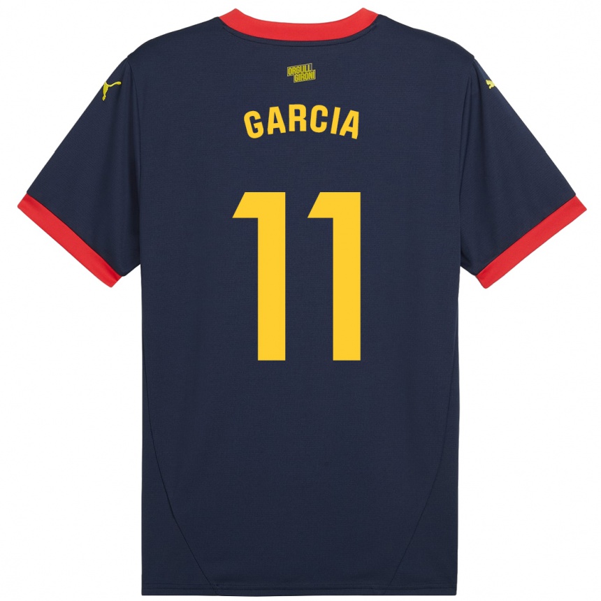 Niño Fútbol Camiseta Jastin García #11 Azul Marino Rojo 2ª Equipación 2024/25