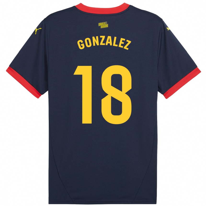 Niño Fútbol Camiseta Gerard Gonzalez #18 Azul Marino Rojo 2ª Equipación 2024/25