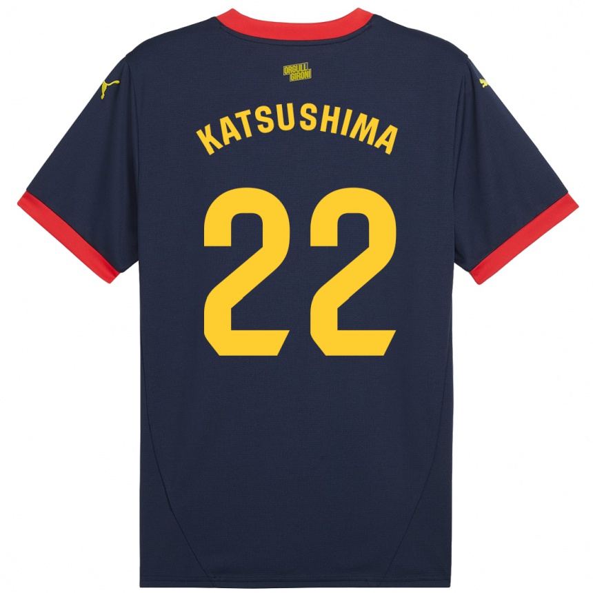 Niño Fútbol Camiseta Shinnosuke Katsushima #22 Azul Marino Rojo 2ª Equipación 2024/25