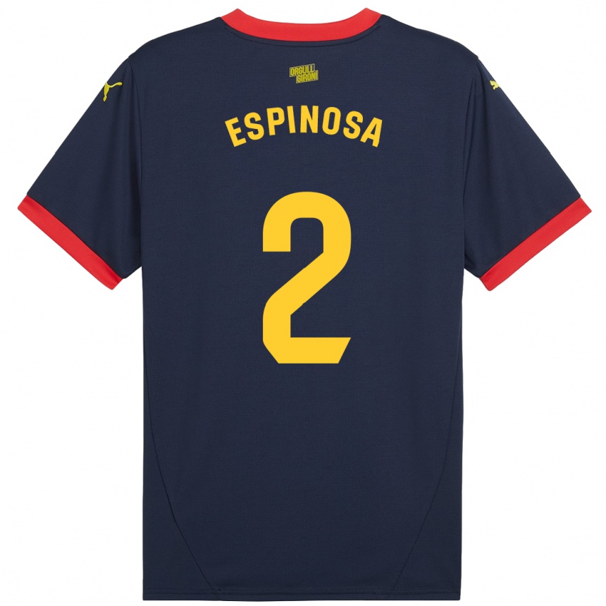 Niño Fútbol Camiseta Bernardo Espinosa #2 Azul Marino Rojo 2ª Equipación 2024/25