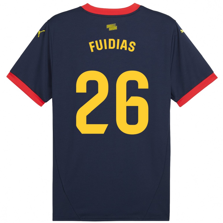 Niño Fútbol Camiseta Toni Fuidias #26 Azul Marino Rojo 2ª Equipación 2024/25