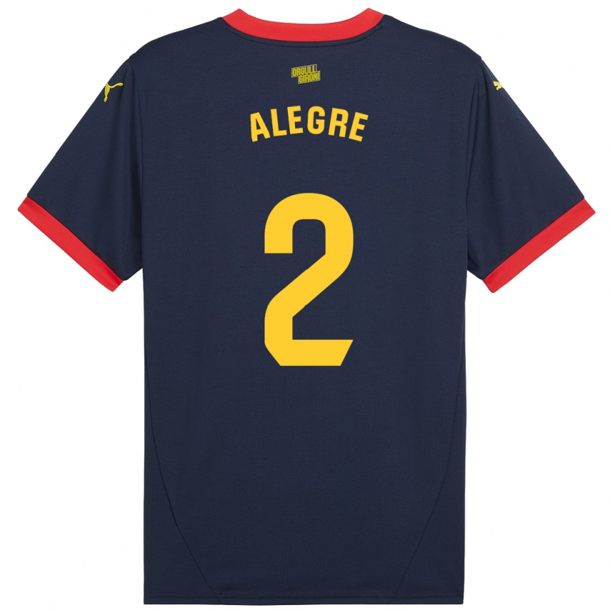 Niño Fútbol Camiseta Marc Alegre #2 Azul Marino Rojo 2ª Equipación 2024/25