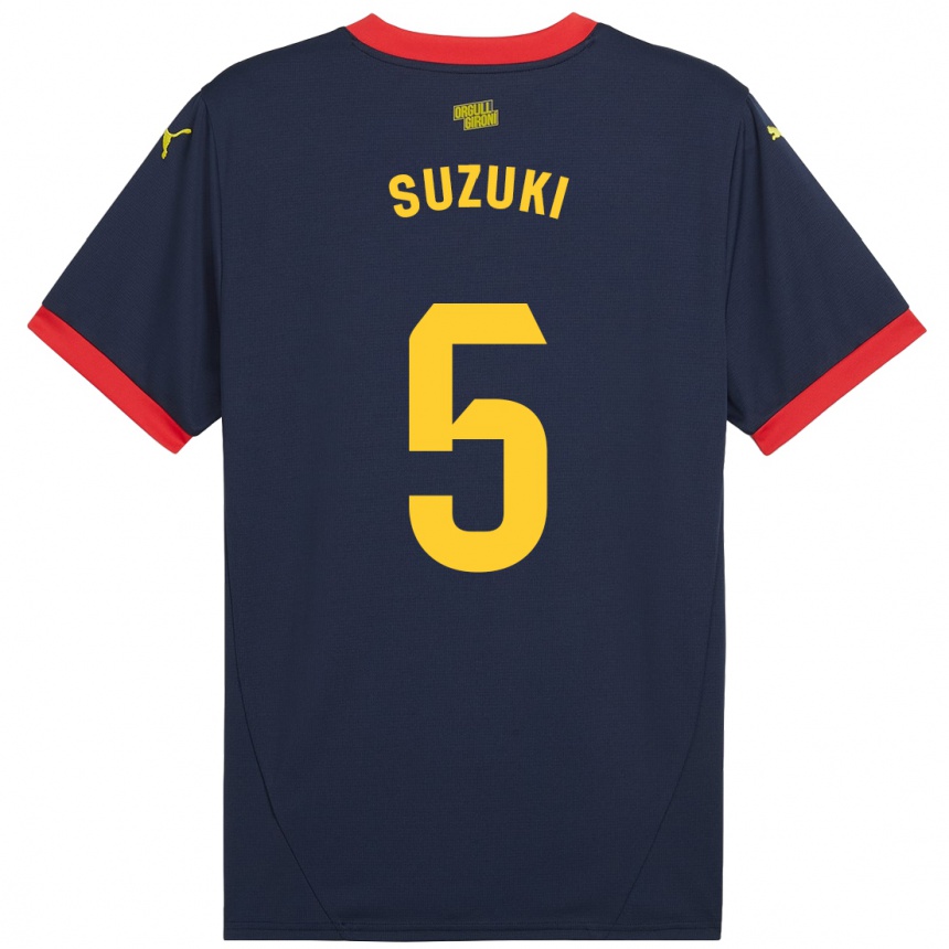 Niño Fútbol Camiseta Wadi Ibrahim Suzuki #5 Azul Marino Rojo 2ª Equipación 2024/25