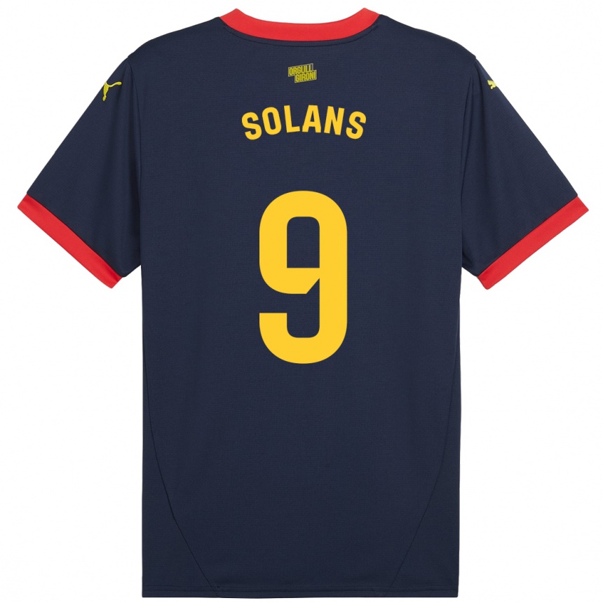 Niño Fútbol Camiseta Sergi Solans #9 Azul Marino Rojo 2ª Equipación 2024/25