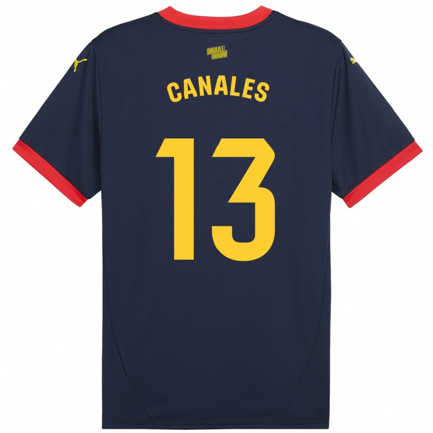 Niño Fútbol Camiseta Juanvi Canales #13 Azul Marino Rojo 2ª Equipación 2024/25