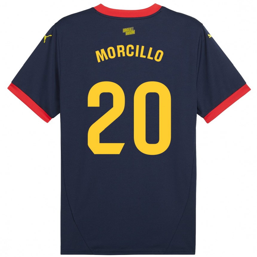 Niño Fútbol Camiseta Luis Morcillo #20 Azul Marino Rojo 2ª Equipación 2024/25