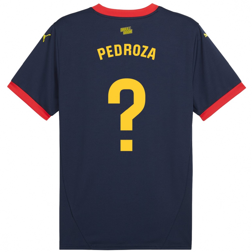 Niño Fútbol Camiseta Gerardo Pedroza #0 Azul Marino Rojo 2ª Equipación 2024/25