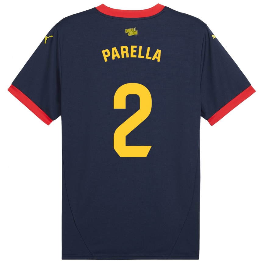 Niño Fútbol Camiseta Virginia Parella #2 Azul Marino Rojo 2ª Equipación 2024/25