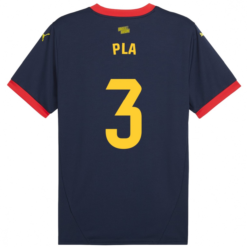 Niño Fútbol Camiseta Marta Pla #3 Azul Marino Rojo 2ª Equipación 2024/25