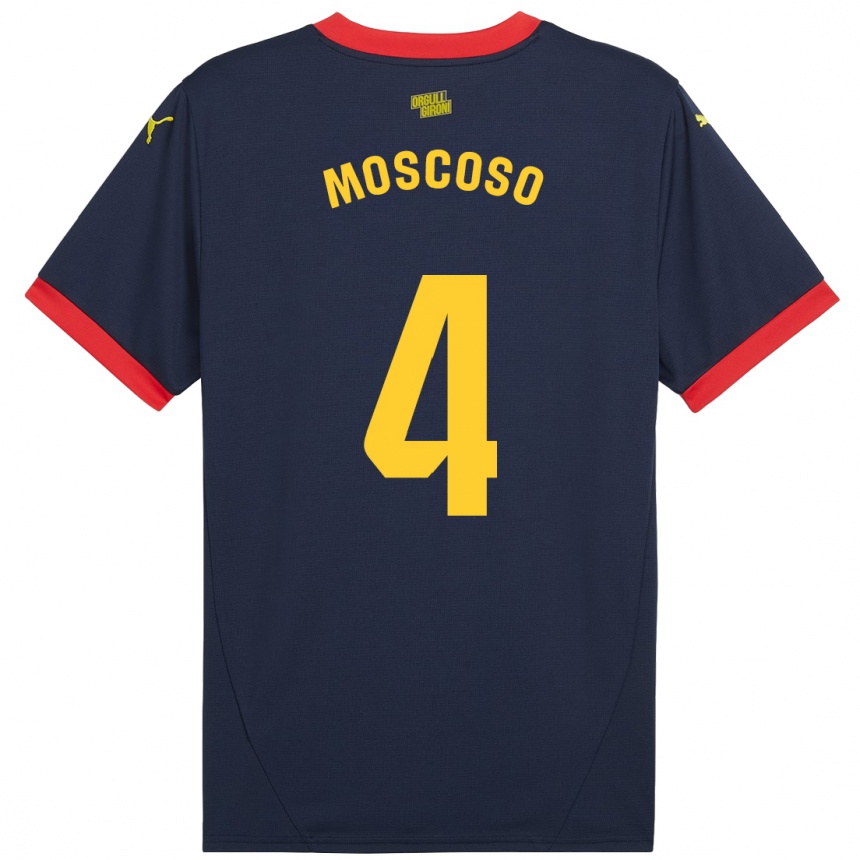 Niño Fútbol Camiseta Miriam Moscoso #4 Azul Marino Rojo 2ª Equipación 2024/25