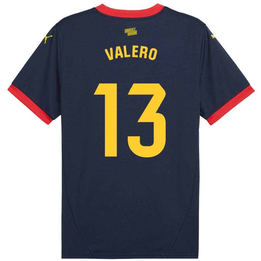 Niño Fútbol Camiseta Eliana Valero #13 Azul Marino Rojo 2ª Equipación 2024/25