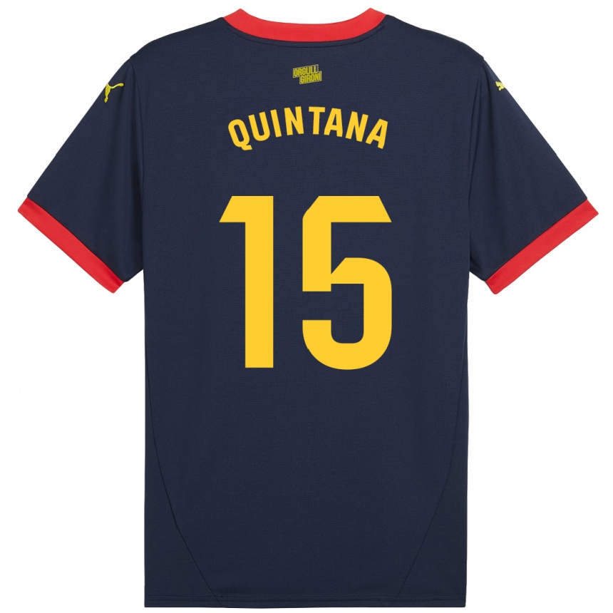 Niño Fútbol Camiseta Amru Quintana #15 Azul Marino Rojo 2ª Equipación 2024/25