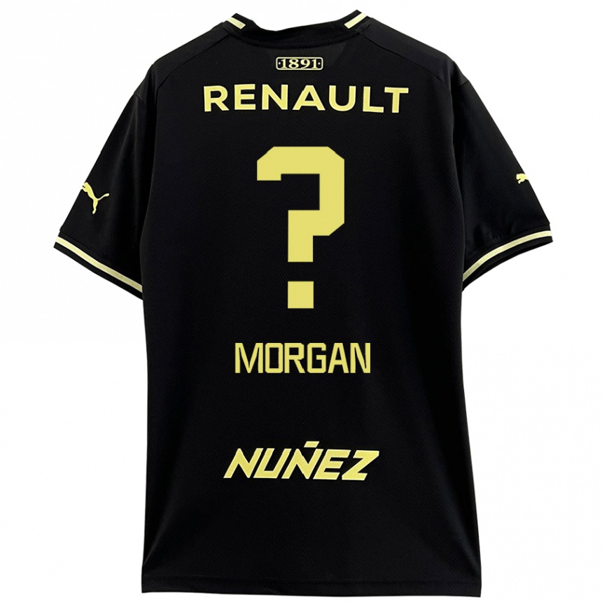 Niño Fútbol Camiseta Kevin Morgan #0 Negro Amarillo 2ª Equipación 2024/25