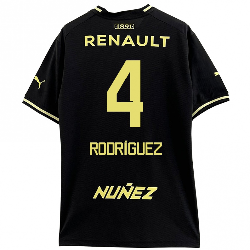 Niño Fútbol Camiseta Guzmán Rodríguez #4 Negro Amarillo 2ª Equipación 2024/25