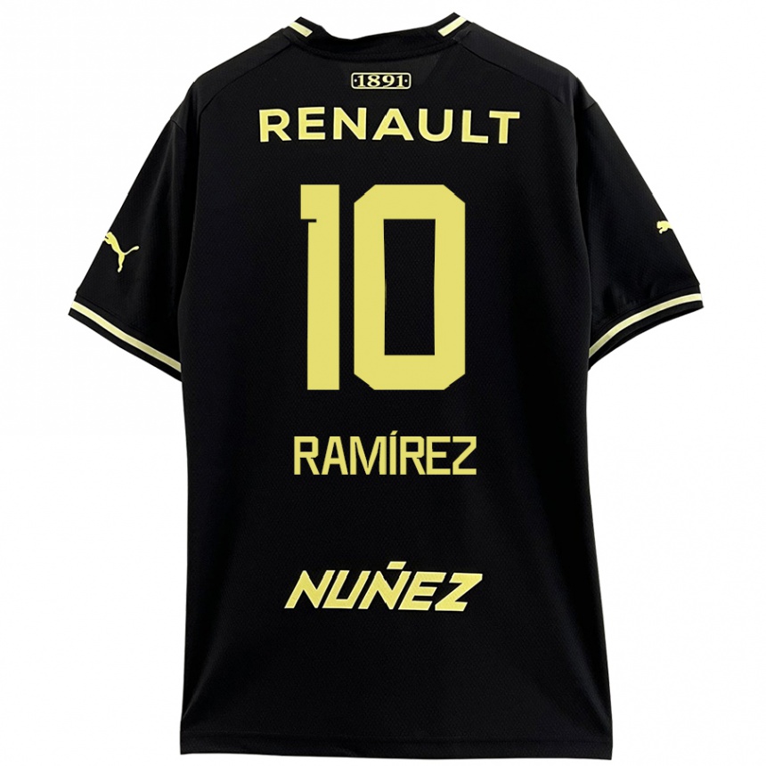 Niño Fútbol Camiseta Gastón Ramírez #10 Negro Amarillo 2ª Equipación 2024/25