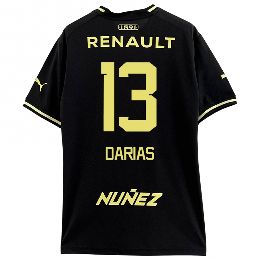 Niño Fútbol Camiseta Eduardo Darias #13 Negro Amarillo 2ª Equipación 2024/25