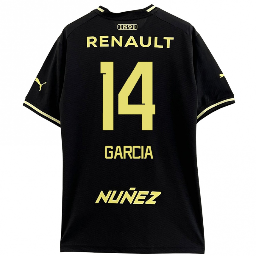 Niño Fútbol Camiseta Damián García #14 Negro Amarillo 2ª Equipación 2024/25