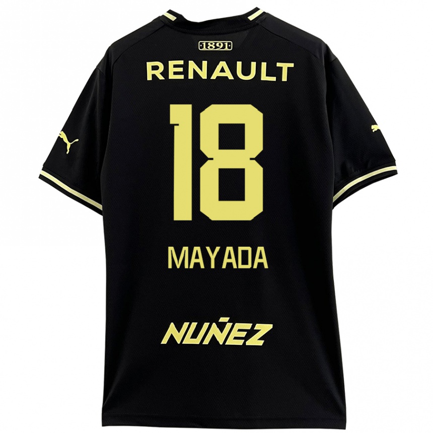 Niño Fútbol Camiseta Camilo Mayada #18 Negro Amarillo 2ª Equipación 2024/25