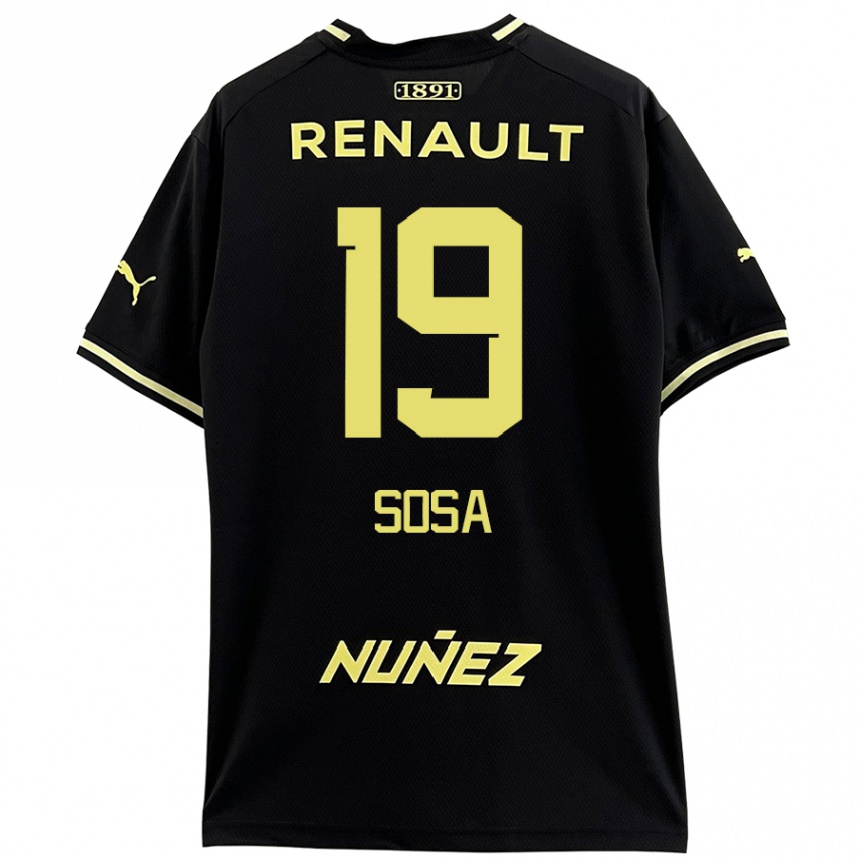 Niño Fútbol Camiseta Diego Sosa #19 Negro Amarillo 2ª Equipación 2024/25