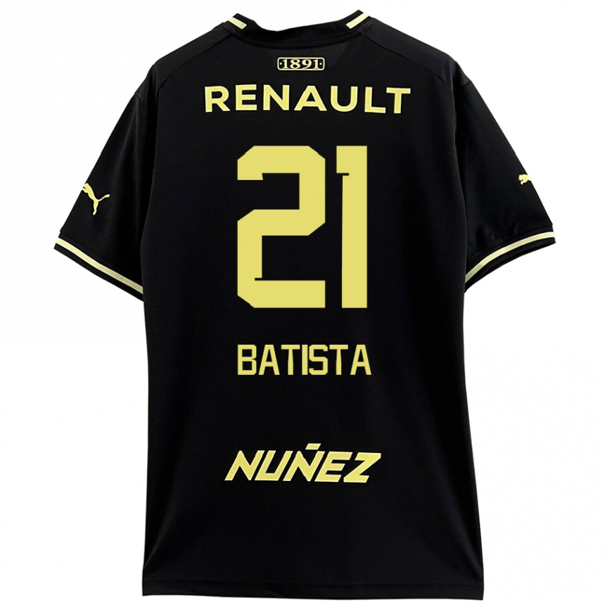 Niño Fútbol Camiseta Facundo Batista #21 Negro Amarillo 2ª Equipación 2024/25