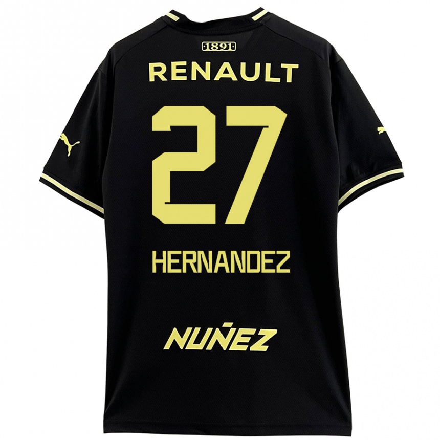 Niño Fútbol Camiseta Lucas Hernández #27 Negro Amarillo 2ª Equipación 2024/25