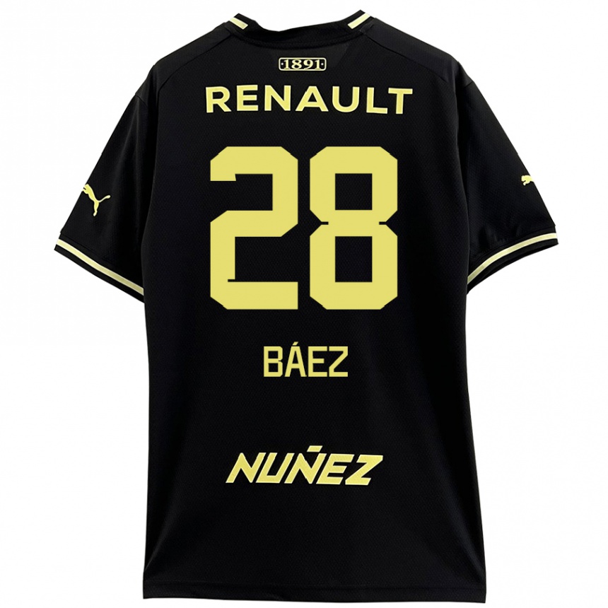 Niño Fútbol Camiseta Jaime Báez #28 Negro Amarillo 2ª Equipación 2024/25