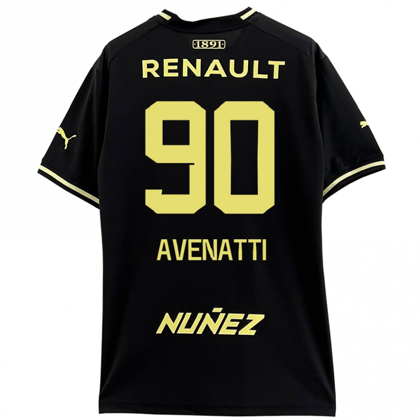 Niño Fútbol Camiseta Felipe Avenatti #90 Negro Amarillo 2ª Equipación 2024/25