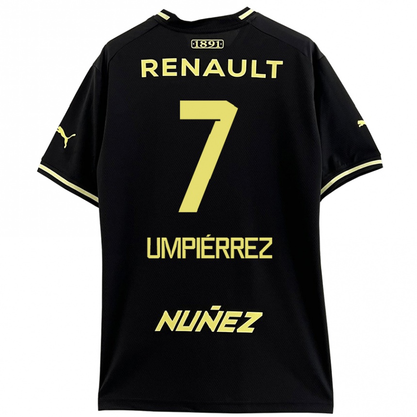 Niño Fútbol Camiseta Leandro Umpiérrez #7 Negro Amarillo 2ª Equipación 2024/25