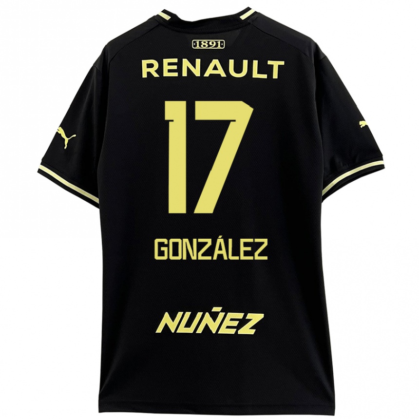 Niño Fútbol Camiseta Luciano González #17 Negro Amarillo 2ª Equipación 2024/25