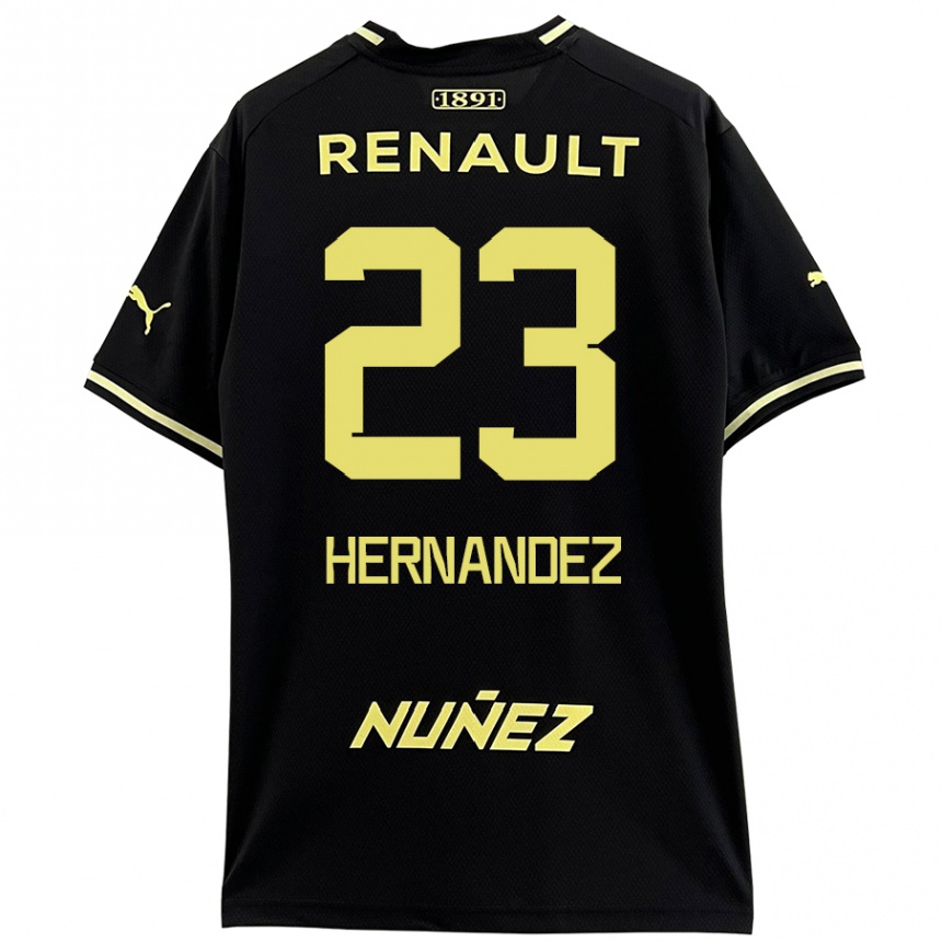 Niño Fútbol Camiseta Abel Hernández #23 Negro Amarillo 2ª Equipación 2024/25