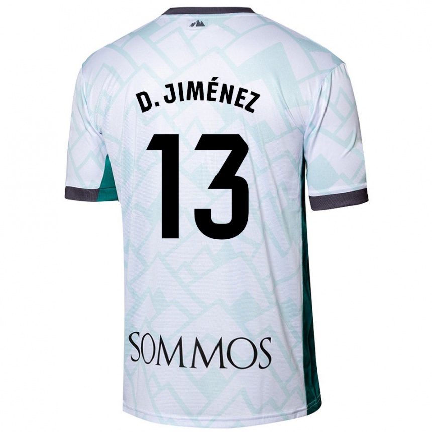 Niño Fútbol Camiseta Dani Jiménez #13 Blanco Verde 2ª Equipación 2024/25