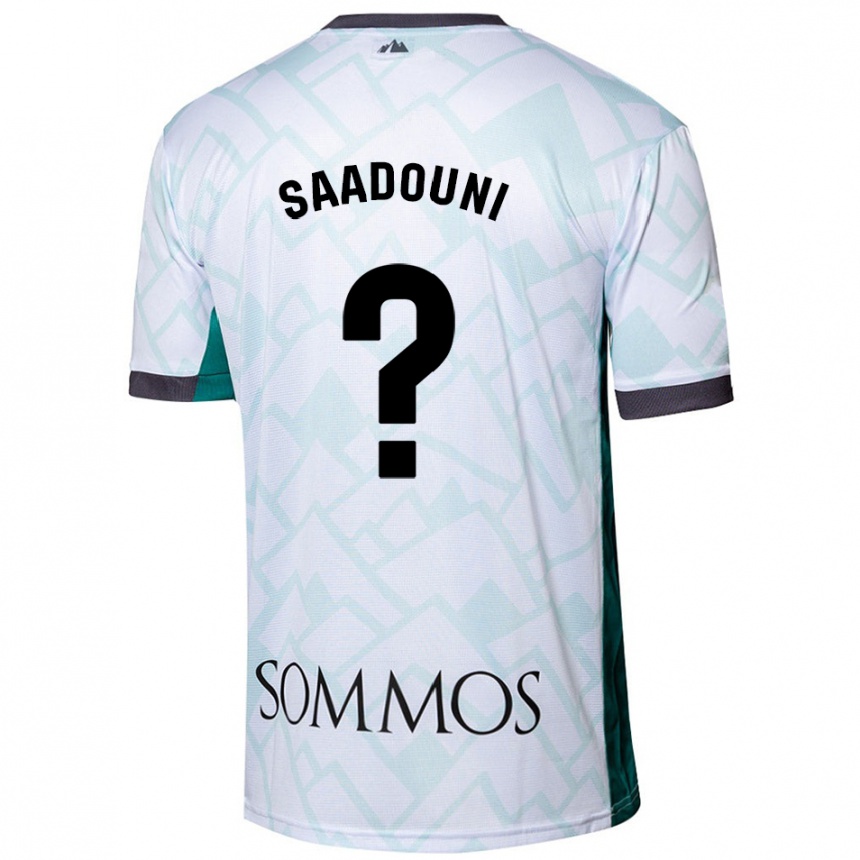 Niño Fútbol Camiseta Mohammed Saadouni #0 Blanco Verde 2ª Equipación 2024/25