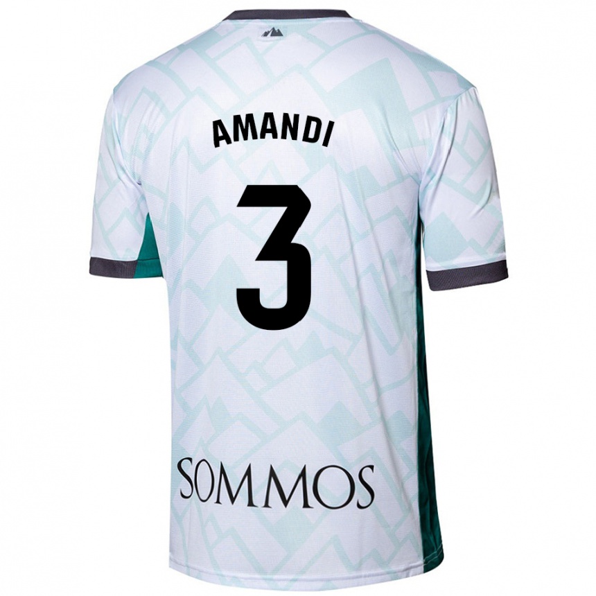 Niño Fútbol Camiseta Iván Amandi #3 Blanco Verde 2ª Equipación 2024/25