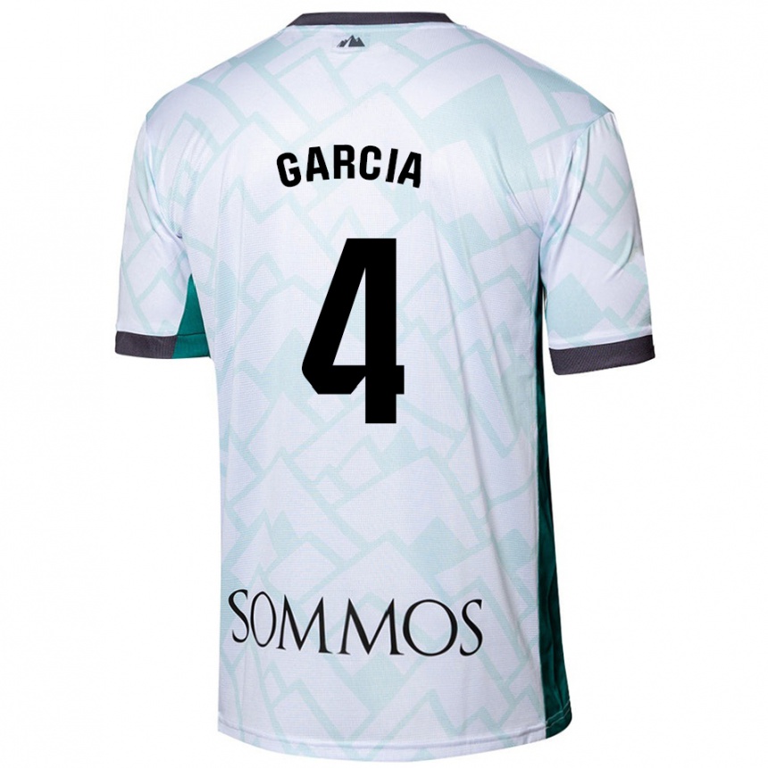 Niño Fútbol Camiseta Nacho García #4 Blanco Verde 2ª Equipación 2024/25