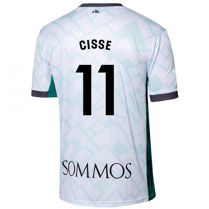 Niño Fútbol Camiseta Bakary Cissé #11 Blanco Verde 2ª Equipación 2024/25