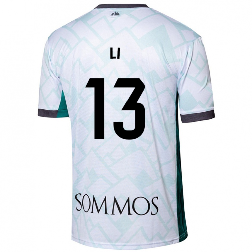 Niño Fútbol Camiseta Changyi Li #13 Blanco Verde 2ª Equipación 2024/25