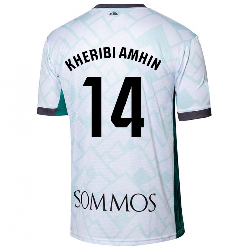 Niño Fútbol Camiseta Nabil Kheribi Amhin #14 Blanco Verde 2ª Equipación 2024/25