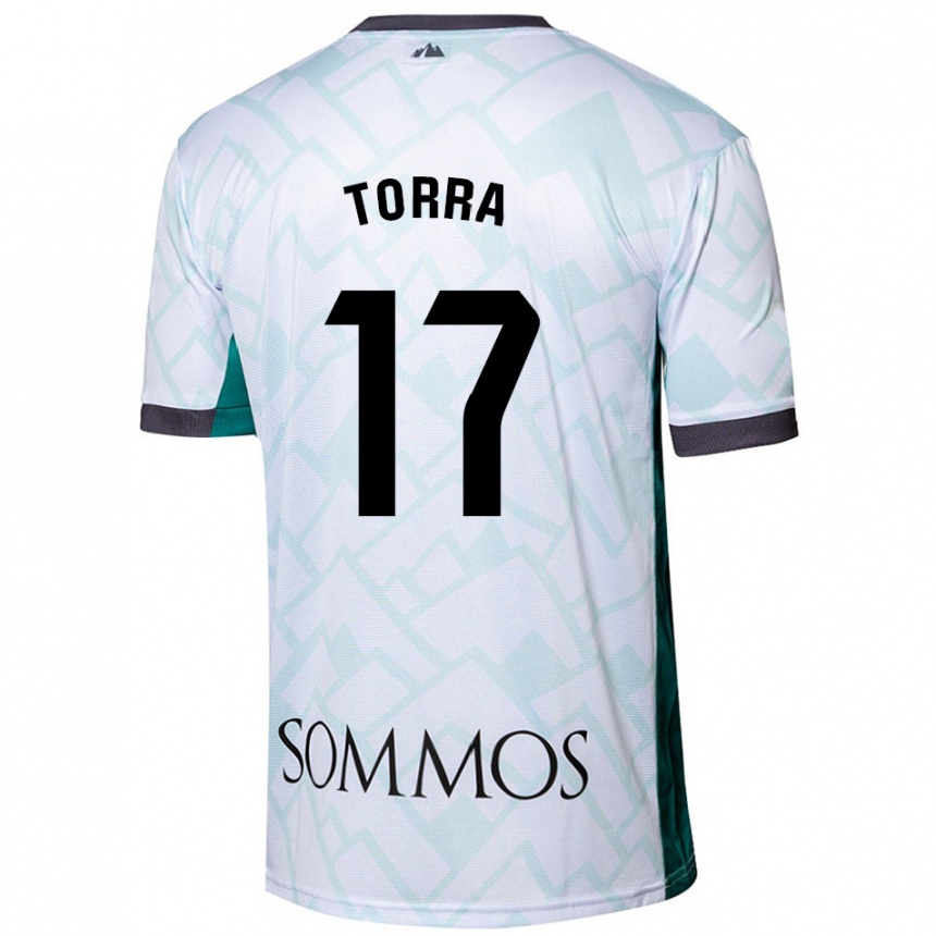 Niño Fútbol Camiseta Marc Torra #17 Blanco Verde 2ª Equipación 2024/25